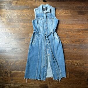 7 for all mankind jean midi dress, size large